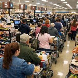 long grocery lines Meme Template