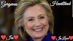 Hillary Heart Throb Gorgeous I'm in Love Meme Template