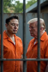 Donald Trump Elon Musk Orange jumpsuits prison Meme Template