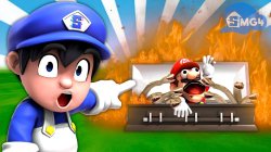 SMG4 pointing at mario Meme Template