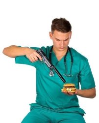 doctor with a burger Meme Template