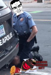 Chudjak kneeling on Blueworld's neck Meme Template