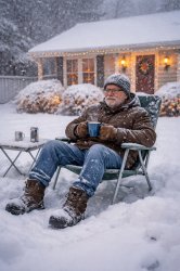 old man in lawn chair Meme Template
