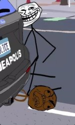 Trollface Kneeling on George Floyd's neck Meme Template