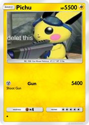 Gun Pichu Card Meme Template