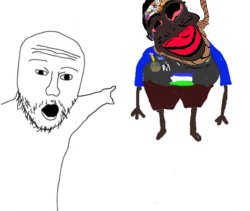 Wojak pointing at a dead niglet Meme Template