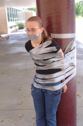 Taped to a pole Meme Template