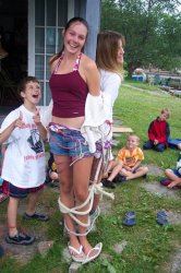 Tied to a pole with rope Meme Template