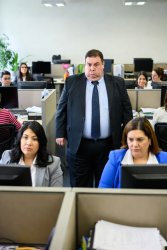 Stone Fat Boy Office workers Boss snicker laughing Meme Template