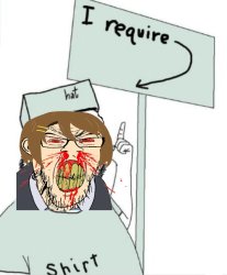 HNNNNGGHHHHH angry noseblast wojak hat sign shirt Meme Template