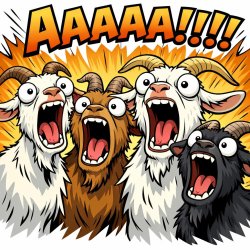 Goats yelling at the same time Meme Template