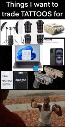 I got these cheeseburgers tattoo Meme Template