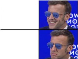 Macron Sunglasses Happy Unhappy Meme Template