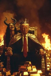 King Donald Trump Satan Mammon worship Meme Template
