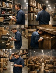 Looking for one thing in warehouse Meme Template