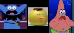 Panicked bloo grapefruit and Patrick Meme Template