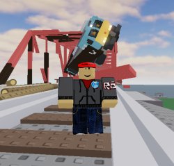 Roblox guy vs train Meme Template
