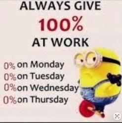 100% at work Meme Template