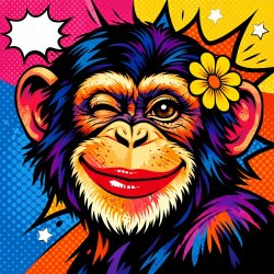Beautiful chimp face wink Meme Template