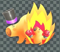 Fiery Capybara Meme Template