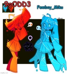 9gODD3 and Femboy_Miku shared announcement temp Meme Template