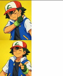 Ash Hotline Bling Pokemon Meme Template