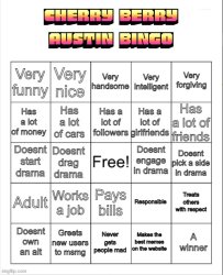Cherry berry austin bingo Meme Template