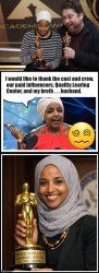 Ìlhan Omar wins an Oscar Meme Template