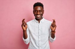 Black Guy Fingers Crossed Meme Template