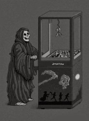 Grim Reaper Crane Game Meme Template