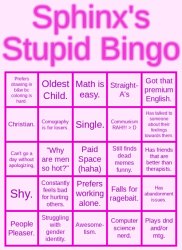 Sphinx's Stupid Bingo Meme Template