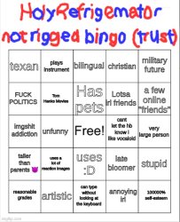 HolyRefrigemator Bingo Version Too Many Meme Template