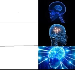 3 brains Meme Template