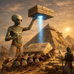 ancient alien helping raise a egyption pyramid Meme Template