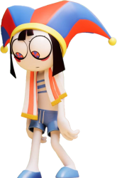 Pomni wear beach Meme Template