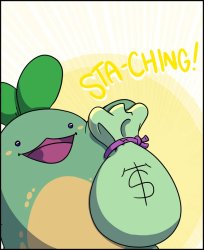 Quest Sprout Holding A Bag Of Money Meme Template