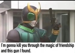 I'll defeat you through the magic of friendship Meme Template