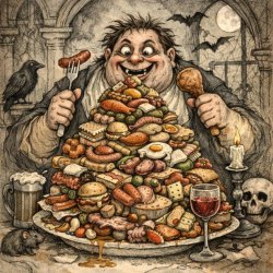 guy that eats a lot (he has a lot on a plate like 30 courses) Meme Template