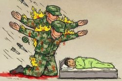 Sleeping child two soldiers Meme Template