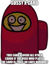 Sussy X card Meme Template
