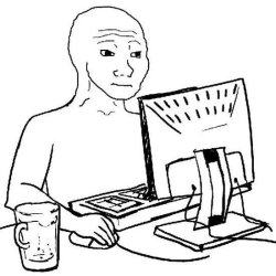 Wojak at computer Meme Template