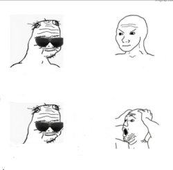 Wojack soyjack yoooo Meme Template