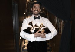 Bad bunny with awards Meme Template