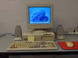 Windows 11 on a Pentium III-era Computer Meme Template