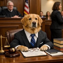 dog in court Meme Template