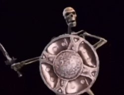 Skeleton banging shield Meme Template