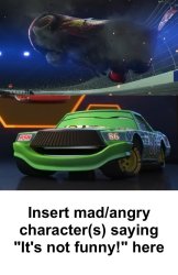 Who tells CH to stop laughing at LM's Crash? Meme Template