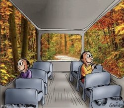 2 guys in bus, happy Meme Template