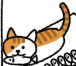 I'm a cat eating fish Meme Template