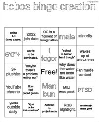 Hobo bingo Meme Template